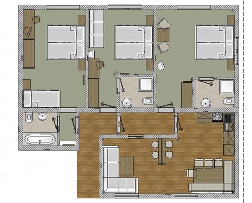 Floor plan of Apartment Montanara in Ramsau am Dachstein